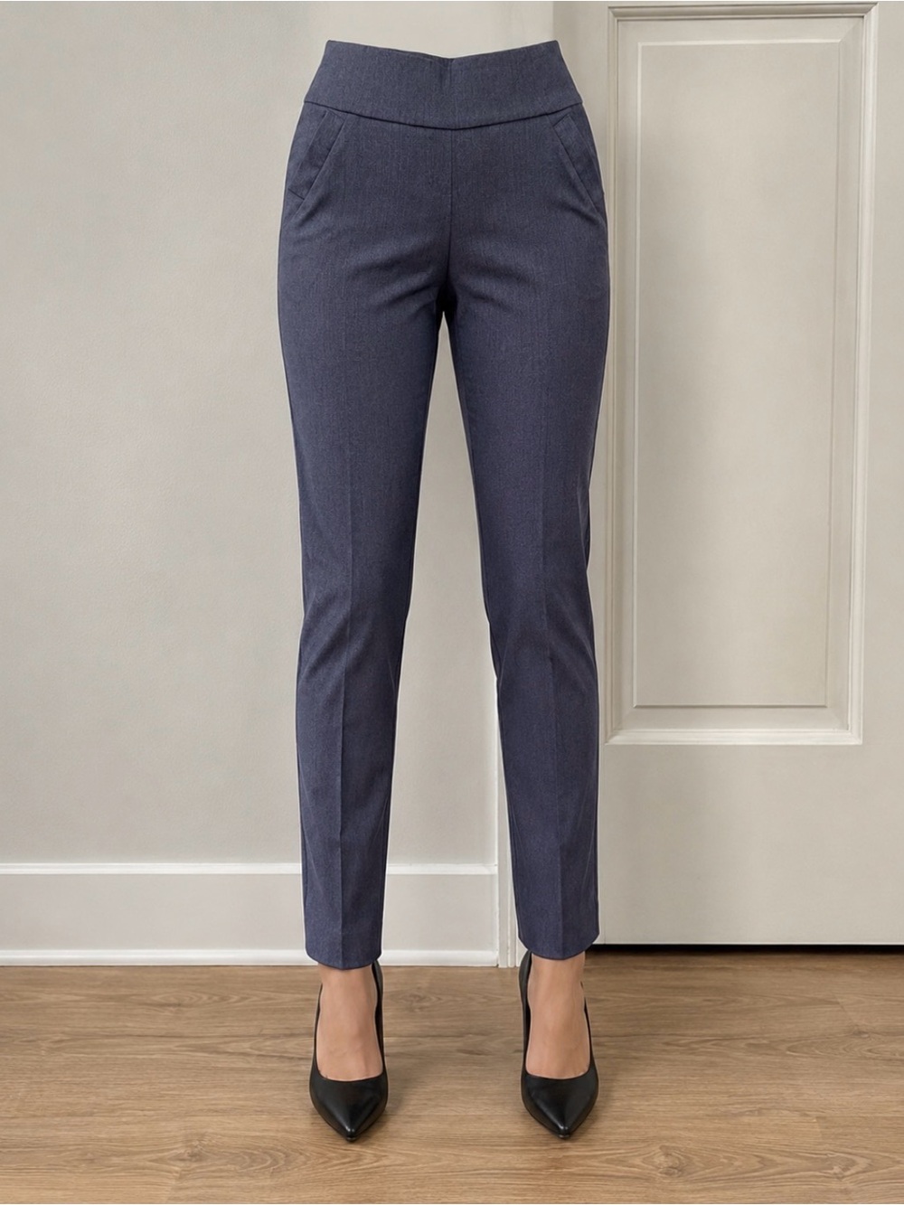 Soho Periwinkle Pull On Stretch Dress Pants Faux Pockets